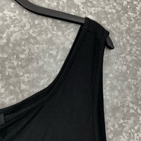 Eloquii NWT Black Plus Size Cutout Asymmetrical Strap Tank Top - Size 26/28 - Picture 3 of 7